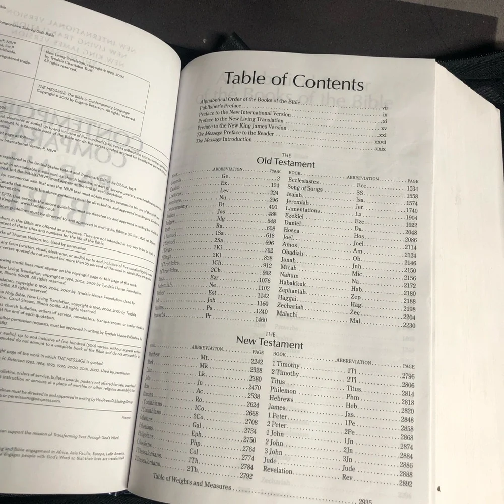 Contemporary Comparative Parallel Bible published by Zondervan